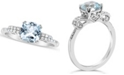 Macy's Aquamarine (1-1/4 ct. t.w.) and Diamond (1/10 ct. t.w.) Ring in Sterling Silver